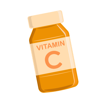 Illustration of a bottle of vitamin C