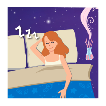 Illustration of person sleep well