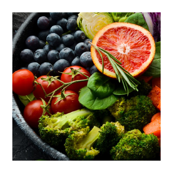 Image of a bowl filled with fruit and vegetables