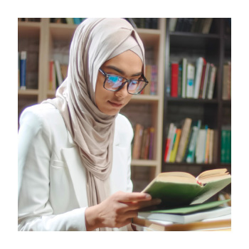 Image of a person reading a book