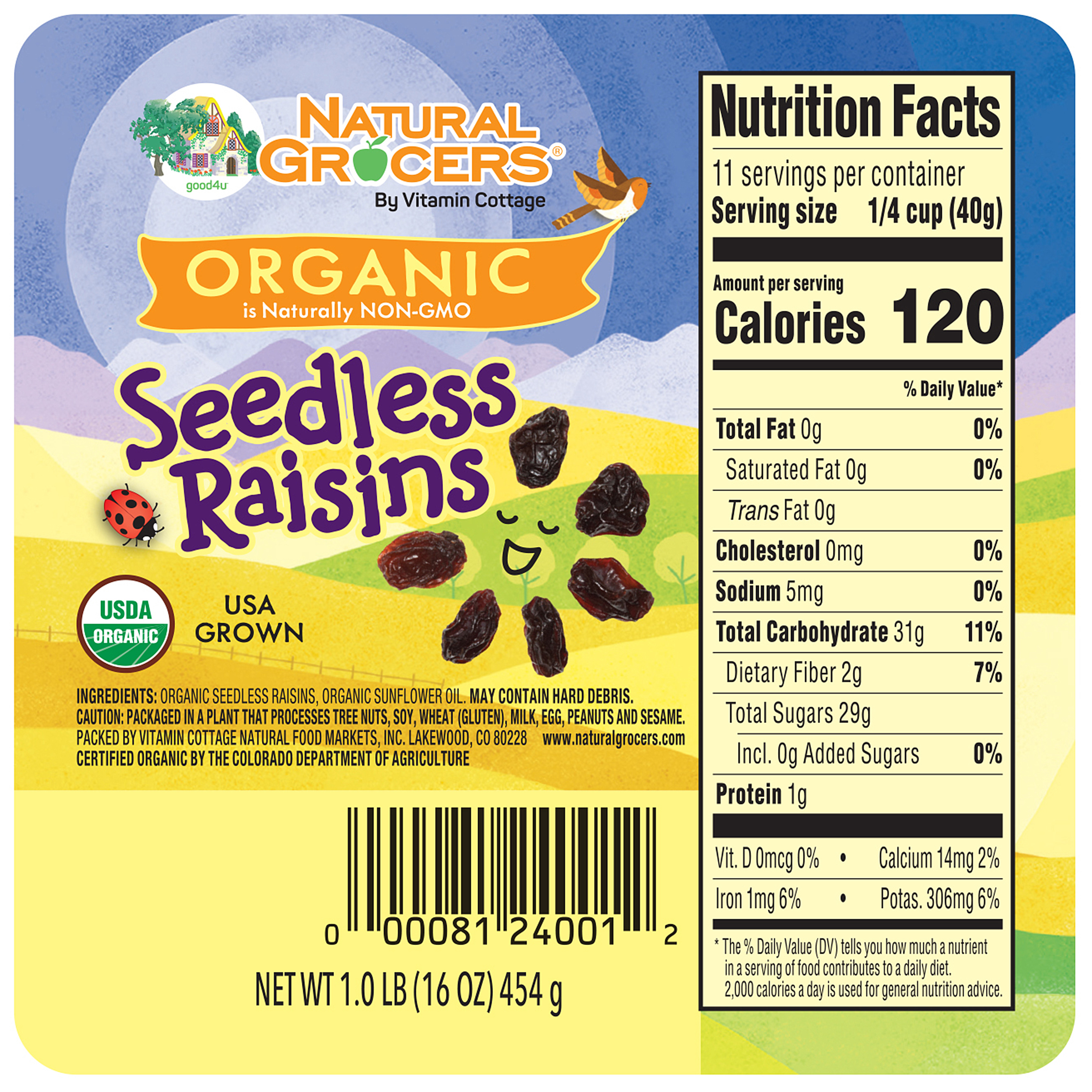 Raisin Seedless Org 1 Lb