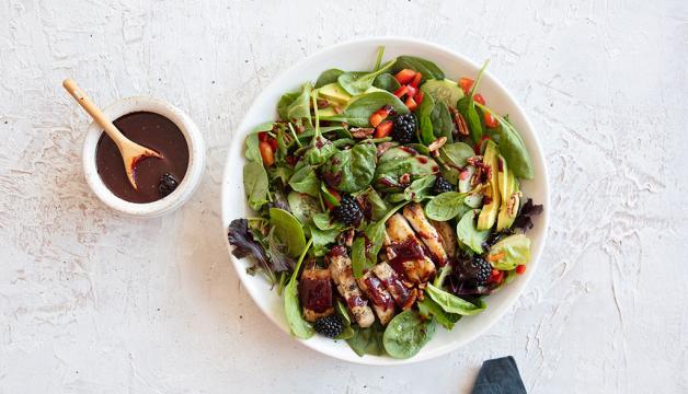 Grilled Chicken Salad with Blackberry Balsamic Dressing