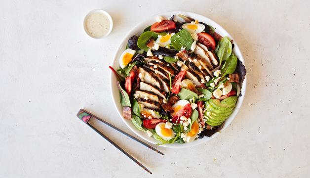 Simple Cobb Salad with Easy Vinaigrette Dressing